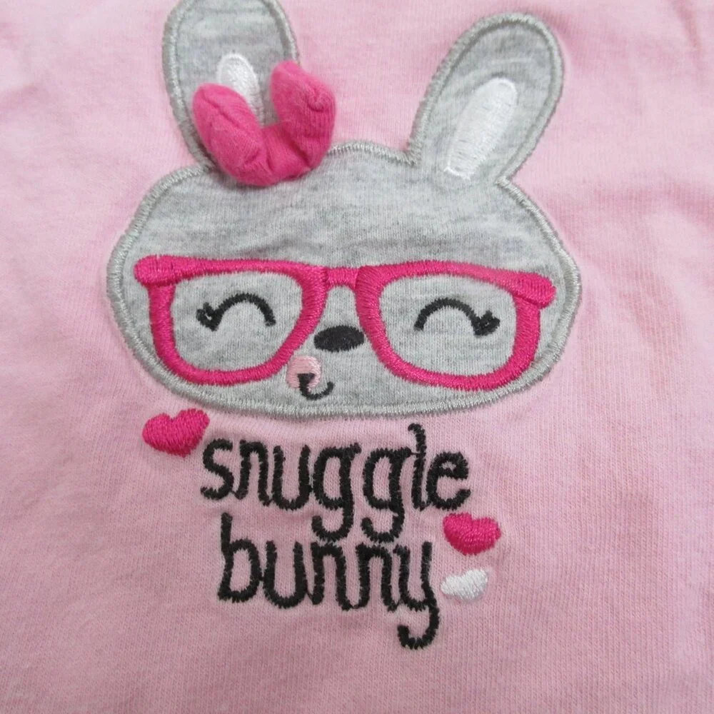 Jumping Beans 1 Pc Bodysuit Toddler Girls 18M Pink Snuggle Bunny Long Sleeve